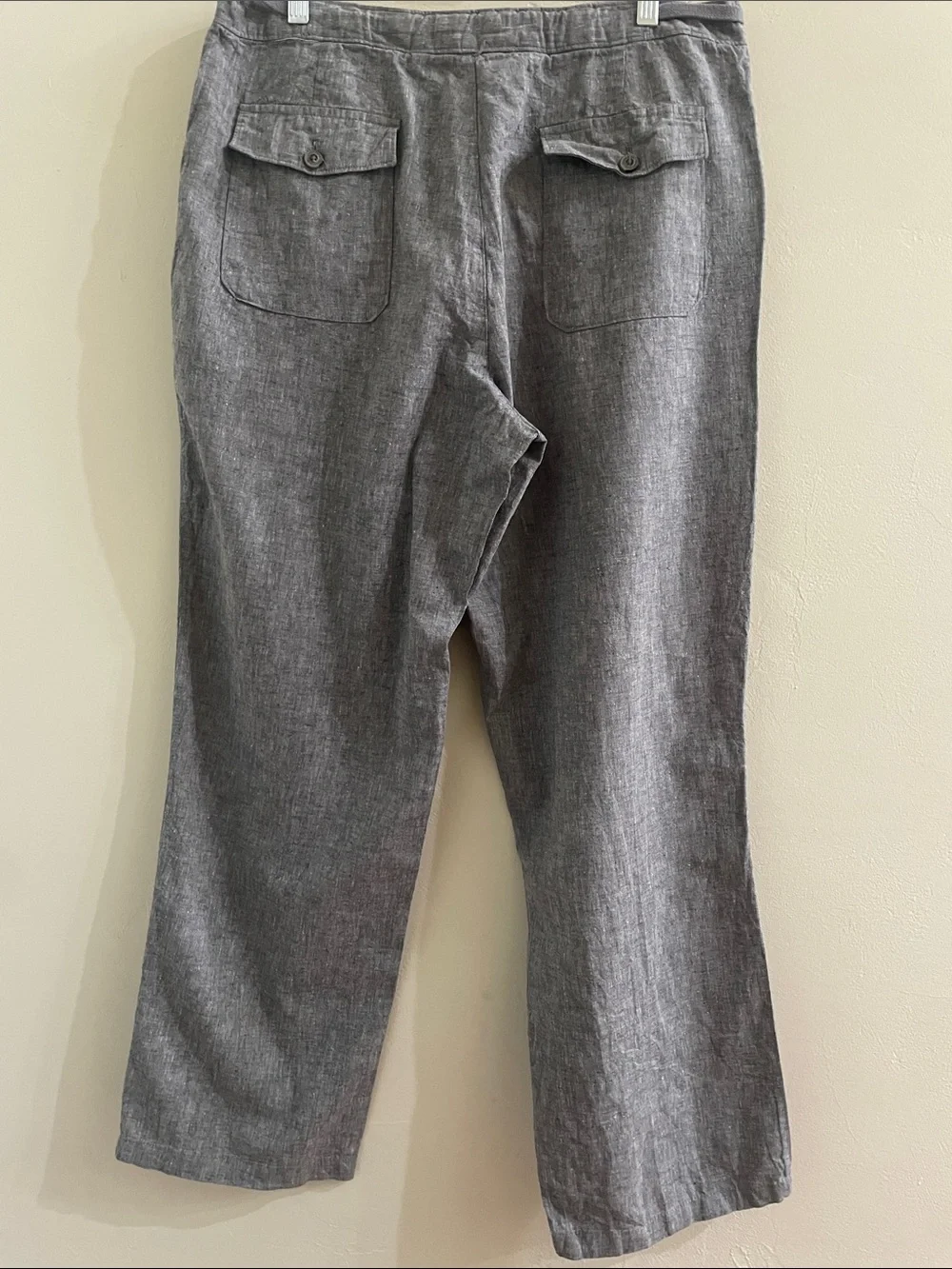 Tasso Elba Island Men's Relaxed  34/32 Linen-Blend Grey Drawstring Pants
